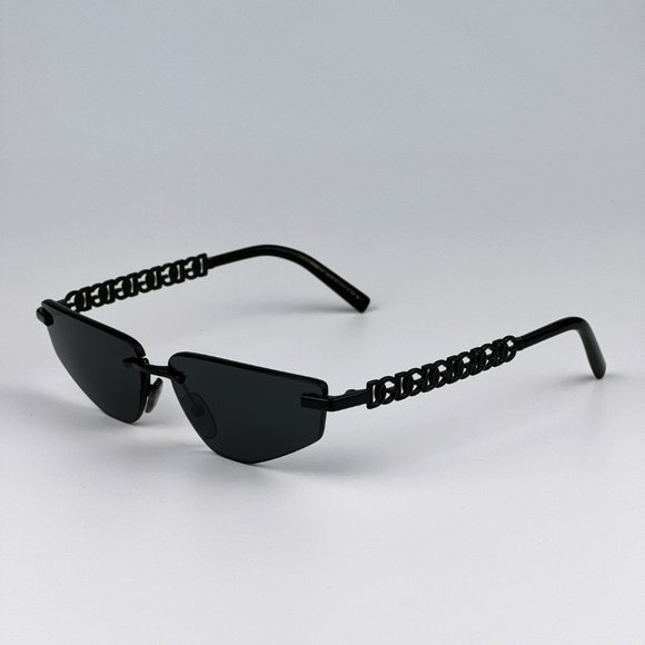 D&G DG2301 01/87 Essentials Sunglasses Black Dark Grey Rimless Rectangle Women main image 7